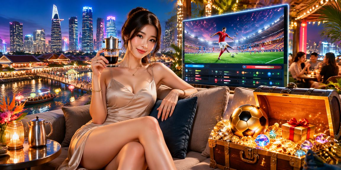 Người chơi tại TP.HCM vừa uống cà phê vừa kiểm tra tiền thưởng khuyến mãi trên điện thoại tại quán quen